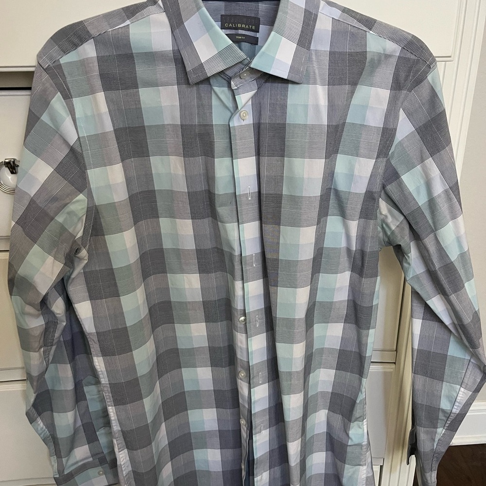 Men's Gray Plaid Shirt